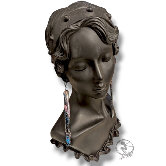 🆕MBM Abstract Hand Painted Drop Dangle Earrings - Picture 2 of 7